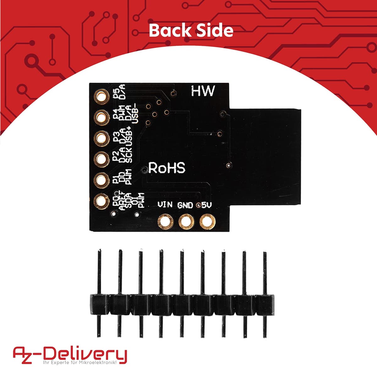 AZDelivery 25 x Placa de Desarrollo Digispark Rev.3 Kickstarter ATTiny85 con USB Compatible con Arduino con E-Book Incluido! — view 3
