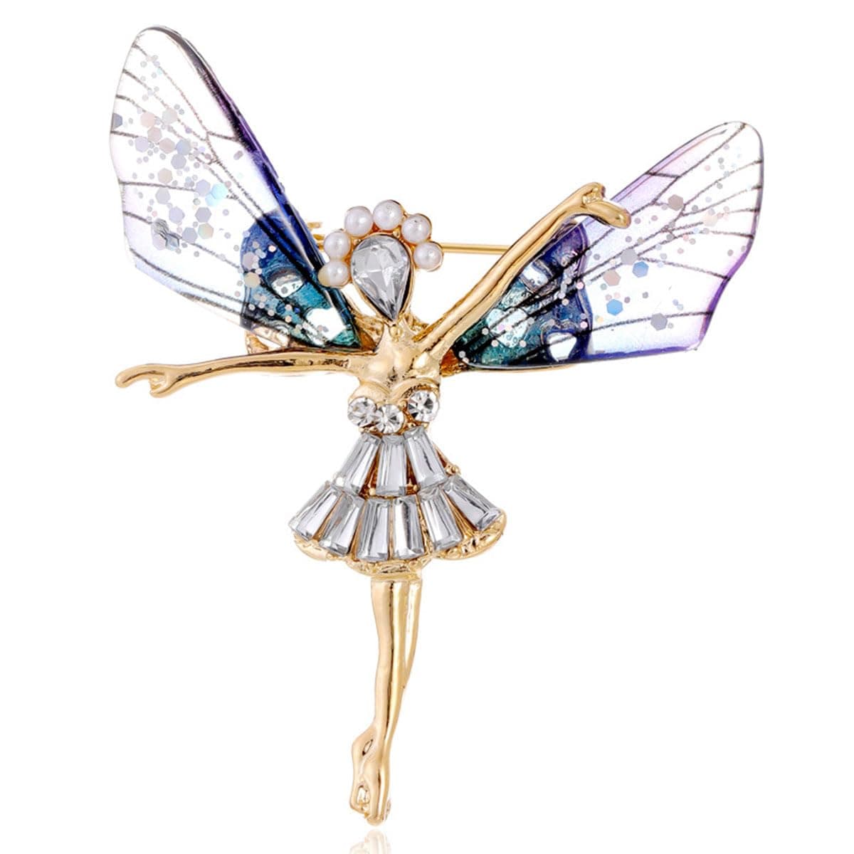 FAIRYGATE Rhinestone Brooch Clothing Jewellery Accessories Fashion Elegant Shiny Crystal Teardrop Brooches Wreath Pendent Lapel Pin，B36 — view 38