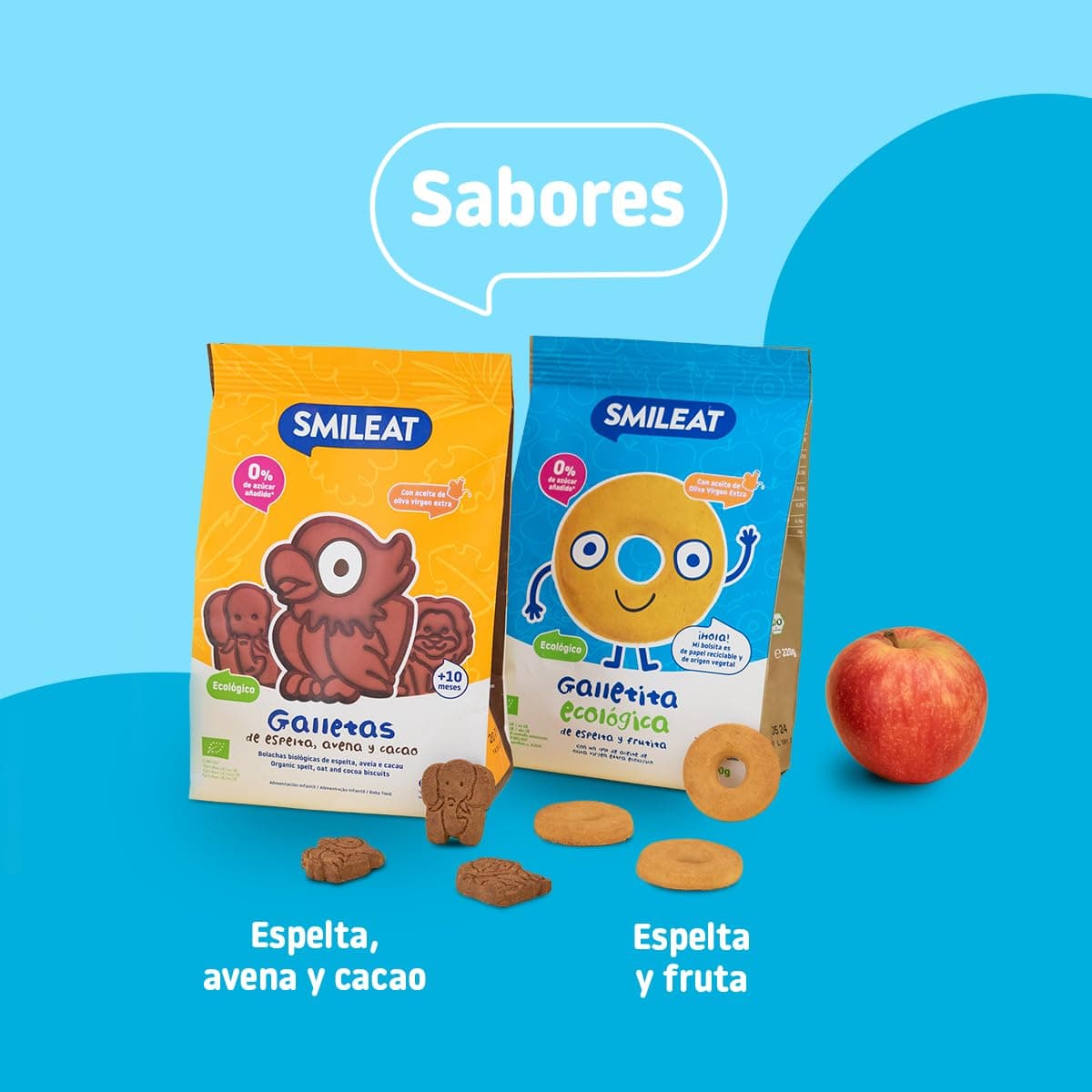 Smileat - Galletas de Espelta y Fruta para Peques 10+ meses - Sin Azúcar Añadido, Con Aceite de Oliva Virgen Extra- Perfectas Como Snack o Merienda - 220g — view 6