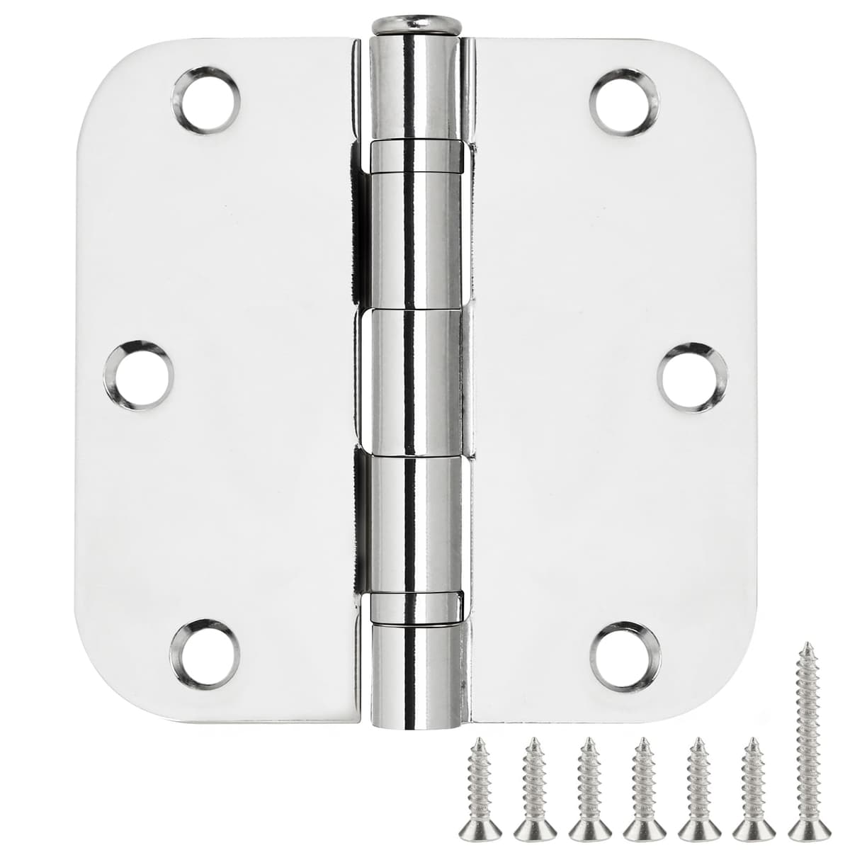 1 Pack Ball Bearing Door Hinges Matte Black 3.5 Inch 5/8" Radius Round Anti Squeak Interior 3-1/2"Flat Iron Bifold Standard Office Bedroom Indoor for Doors 3 ½" Hardware Home House Decor Accessories — view 17