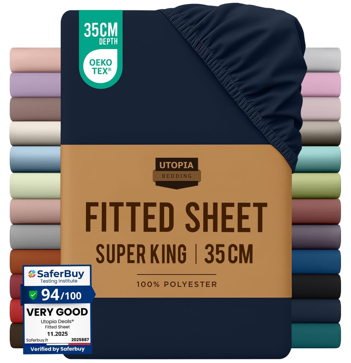Utopia Bedding Fitted Sheet King, Grey - Deep Pocket 14 inch (35 cm) - Easy Care - OEKO-TEX Certified - Soft Brushed Microfibre Fabric - Shrinkage and Fade Resistant - Bottom Sheet — view 52