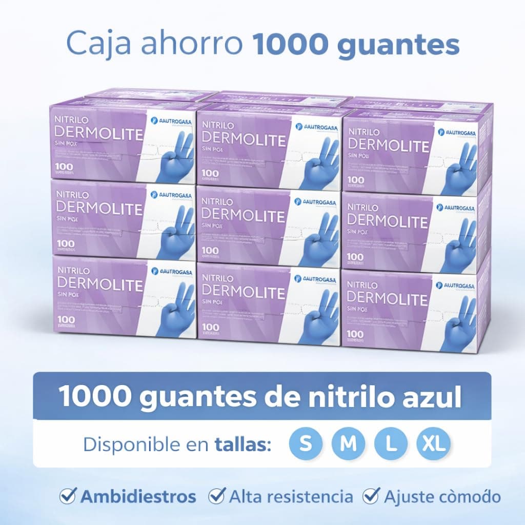1000 Guantes de Nitrilo Desechables – Sin Polvo, Alta Resistencia – Uso Médico, Alimentario, Limpieza y Taller – Guantes Protectores Azul o Negro – Tallas S, M, L, XL (azul, M) — view 5