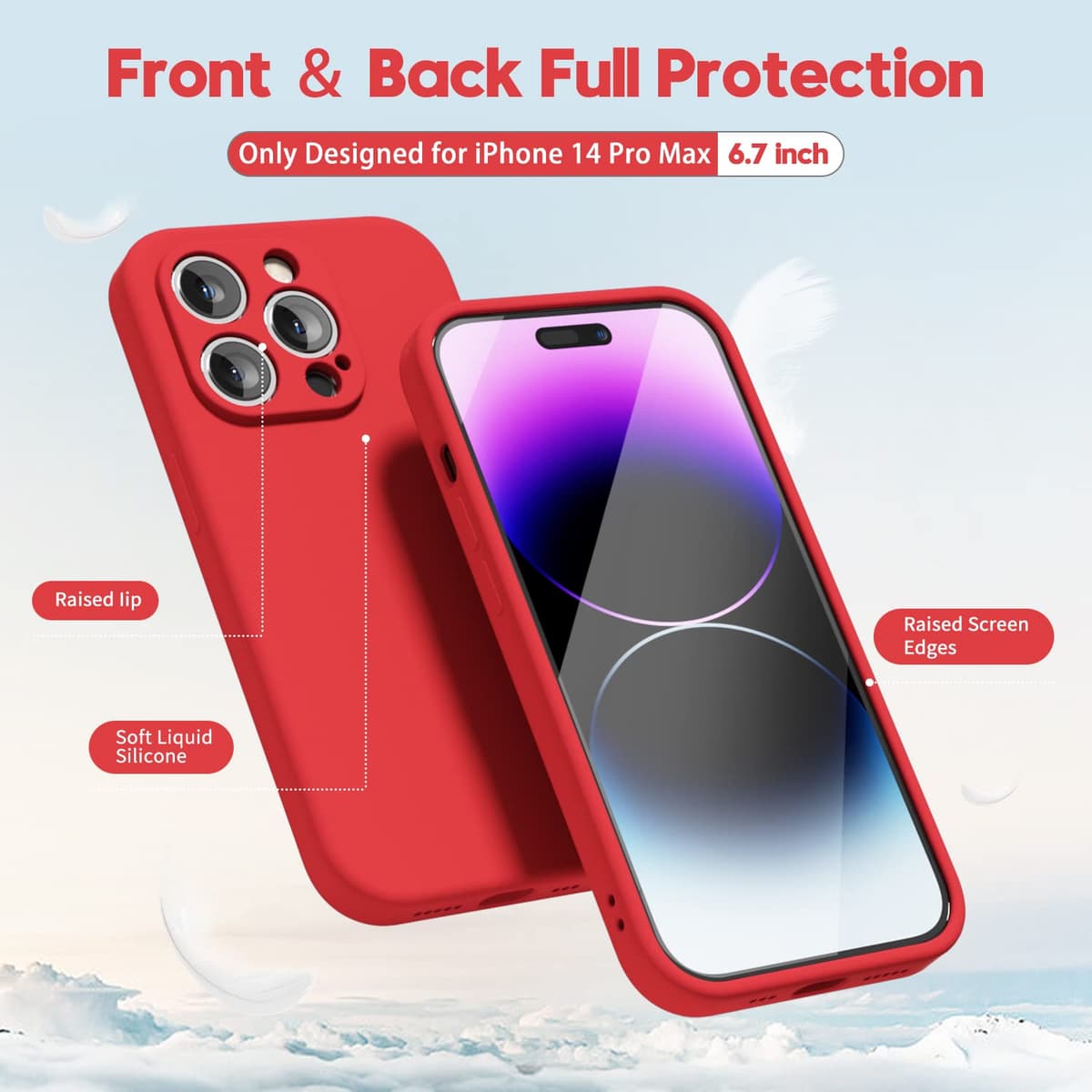 oakxco for iPhone 17 Pro Max Phone Case Liquid Silicone, Cute Thin Slim Grip Soft Rubber Gel for Women Men, Smooth Matte TPU Plain Solid Color Girly Simple Case with Camera Cover, Light Pink — view 1138