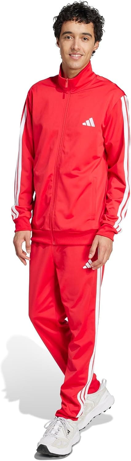 adidas Primegreen Essentials 3-Stripes Track Suit XXS Short pure ruby/white — view 2