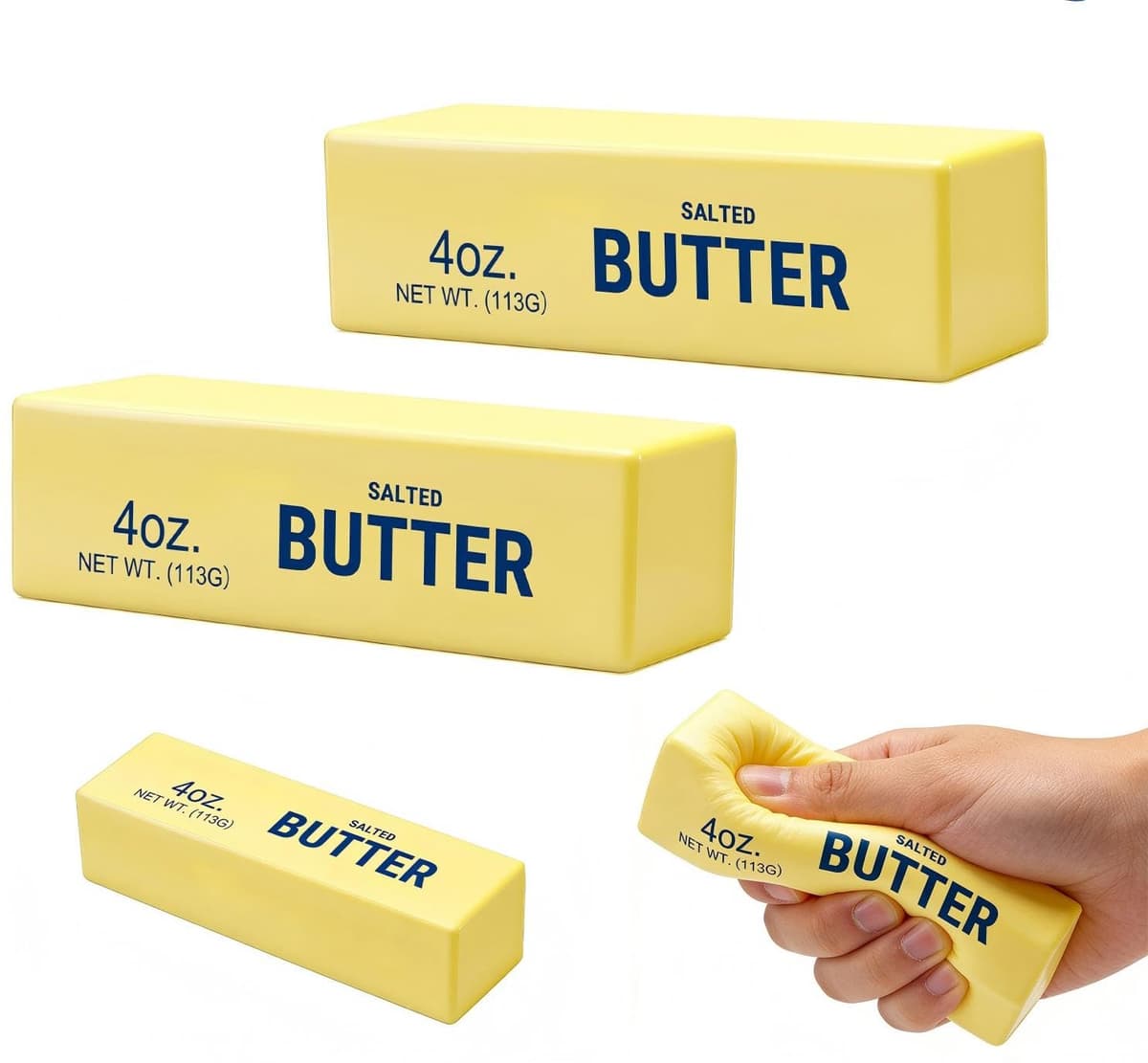 Butter Squishy, Soft Scented Fidget Squishy, Butter Squishy Toy, Cream Scented Butter Squeeze Toy，Slow Rising Butter Stick Stress Relief Toy for Relaxation,Office Desk Decor (Amber) — view 8