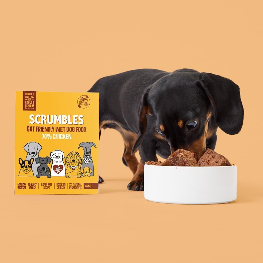 Scrumbles Natural Wet Dog Food, Grain Free Recipe with 70% Chicken and Slippery Elm, 7x 395g,package may vary — view 2