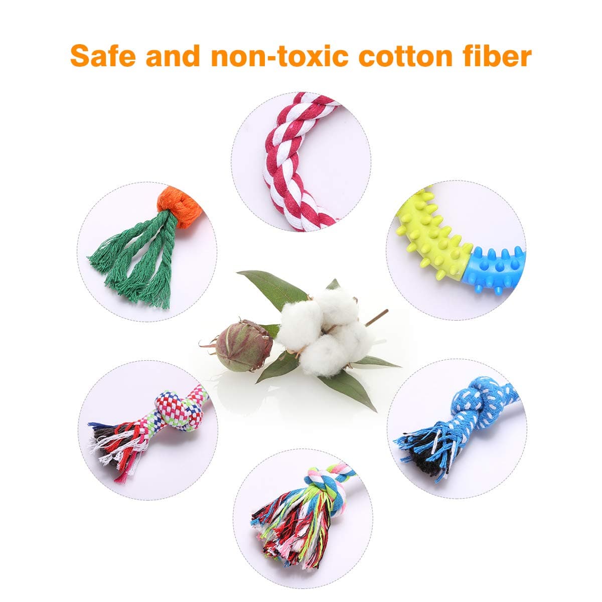Wefine Puppy Chew Toys - 100% Natural Cotton Rope for Small & Medium Dogs (10 PCS) — view 2