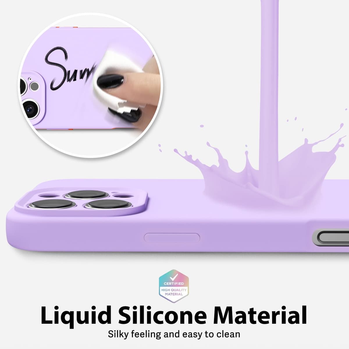 oakxco for iPhone 17 Pro Max Phone Case Liquid Silicone, Cute Thin Slim Grip Soft Rubber Gel for Women Men, Smooth Matte TPU Plain Solid Color Girly Simple Case with Camera Cover, Light Pink — view 449