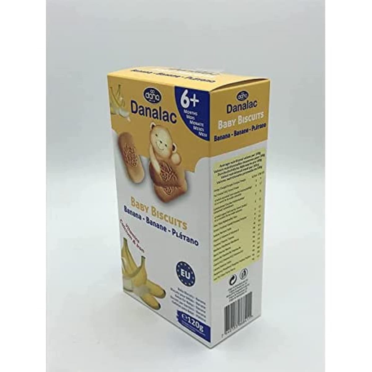 Danalac, Banana Baby Biscuits Pack of Finger Food Snack for Toddlers 6+ Months with Calcium Iron and Vitamins, 120 g — view 3