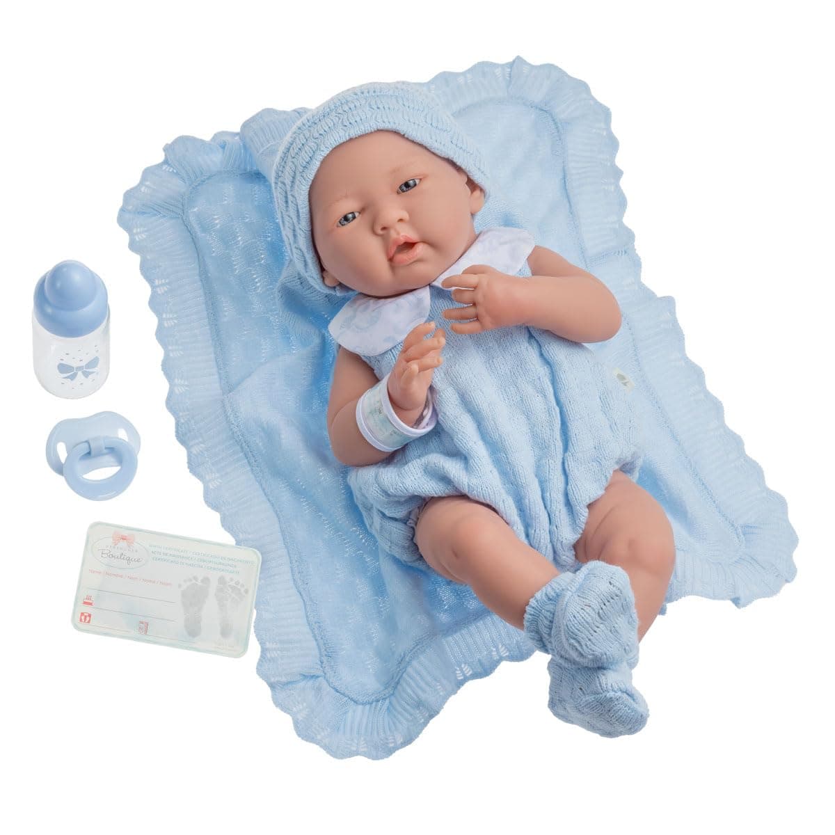 JC TOYS- Muñeca La Newborn recién Nacida de 38 cm es de Vinilo Suave, Ropa de algodón Calado y Accesorios, niña, Rosa, diseñado en España por Berenguer, 2 años — view 11
