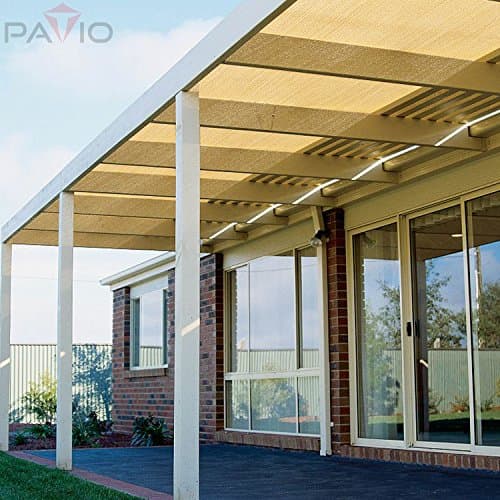 Patio 12' x 30' Sun Shade Fabric Roll 6/8/12 FT Shade Cloth for Patio, Outdoor Mesh Sail Sun Shades Canopy Replacement Pergola Cover for Backyard Deck Porch, Beige — view 5