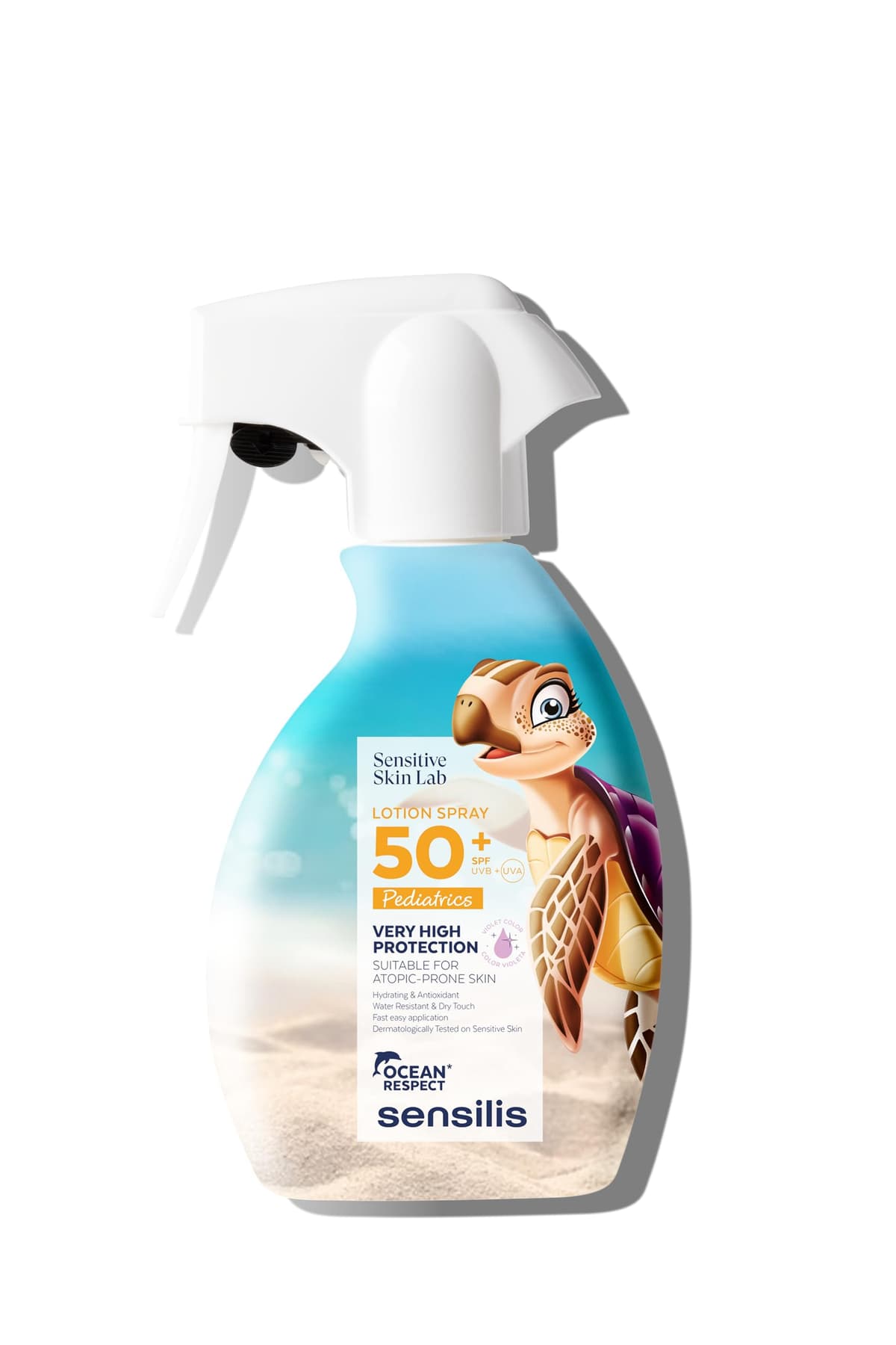 Sensilis - Lotion Spray SPF50+ Kids, Protector Solar Infantil, con Alantoína, Vitamina E y Aloe Vera, Calma, Hidrata y con Efecto Antioxidante, Apto para Pieles Atópicas - 200 ml