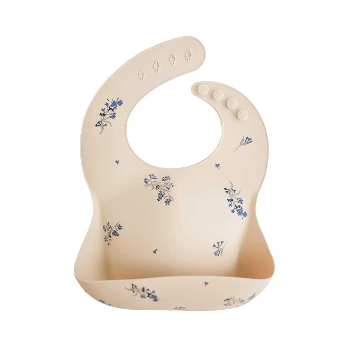 Mushie Baby Silicone Bib | Adjustable Fit Waterproof Bibs | Easy Wipe Baby Feeding Bibs | 4 Adjustable Sizes with Deep Front Pockets | 100% BPA and Phthalate Free