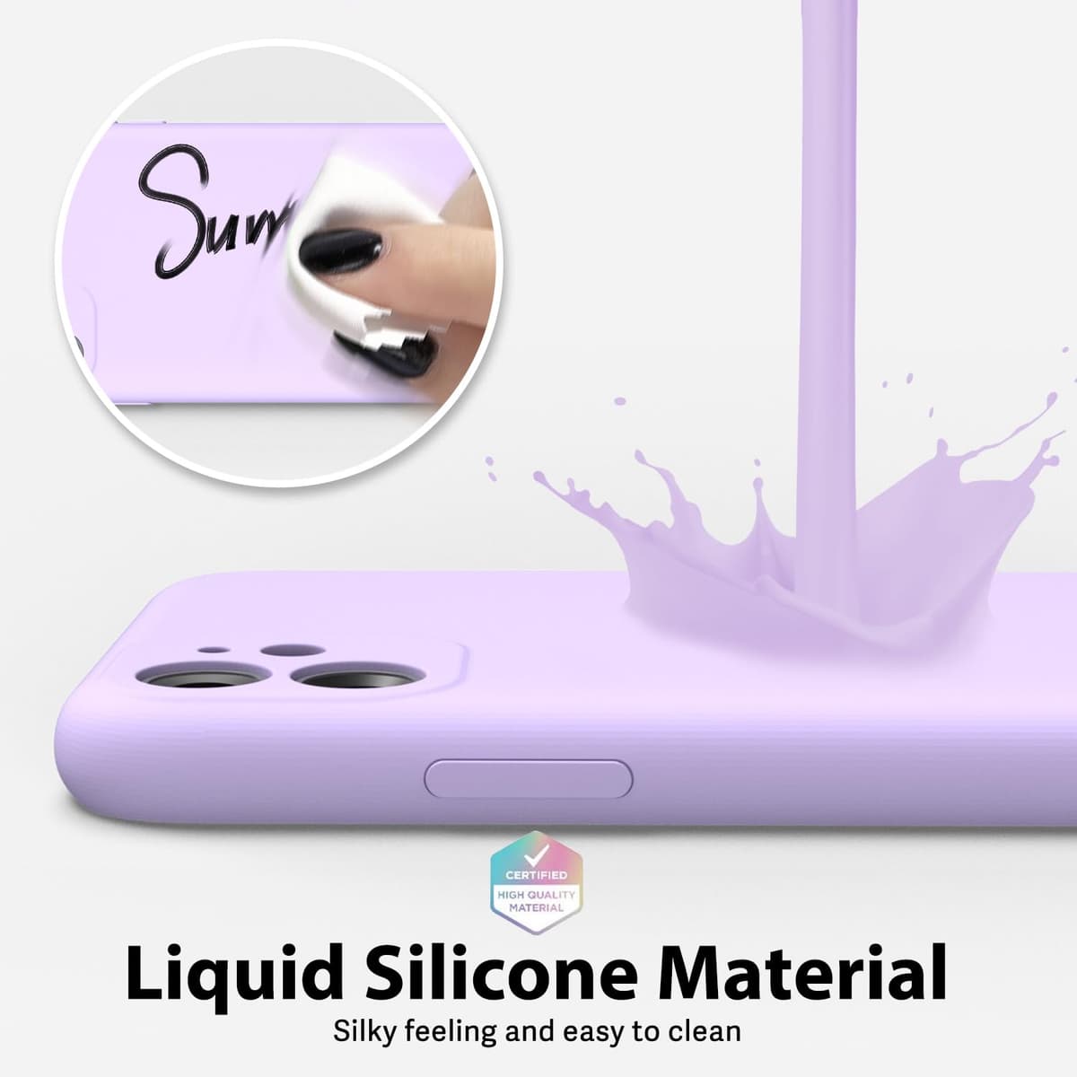 oakxco for iPhone 17 Pro Max Phone Case Liquid Silicone, Cute Thin Slim Grip Soft Rubber Gel for Women Men, Smooth Matte TPU Plain Solid Color Girly Simple Case with Camera Cover, Light Pink — view 1418