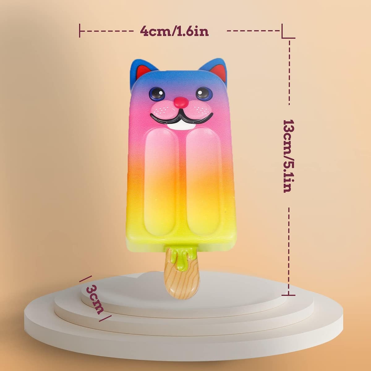 Anboor Squishies Gato de hielo 2 piezas juguete de pellizco alivio del estrés Kawaii suave squishies colección de regalos — view 2