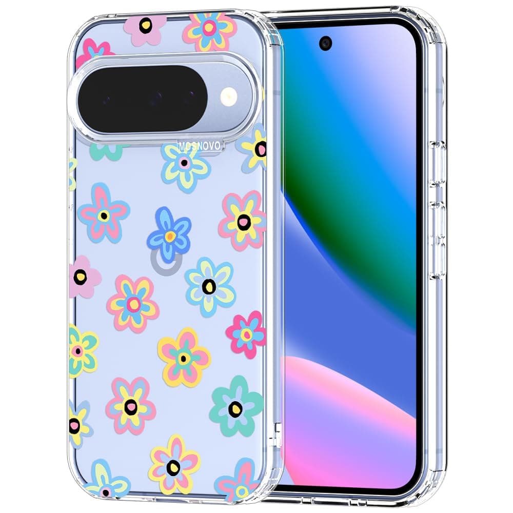 MOSNOVO Case for Google Pixel 9 & Pixel 9 Pro, [Buffertech 6.6ft Military-Grade Drop Protection] [Anti Peel Off Tech] Clear TPU Bumper Phone Case Cover Design - Eucalyptus — view 21