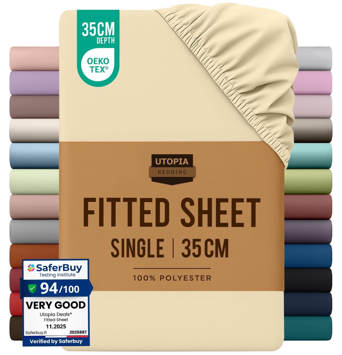 Utopia Bedding Fitted Sheet King, Grey - Deep Pocket 14 inch (35 cm) - Easy Care - OEKO-TEX Certified - Soft Brushed Microfibre Fabric - Shrinkage and Fade Resistant - Bottom Sheet — view 109