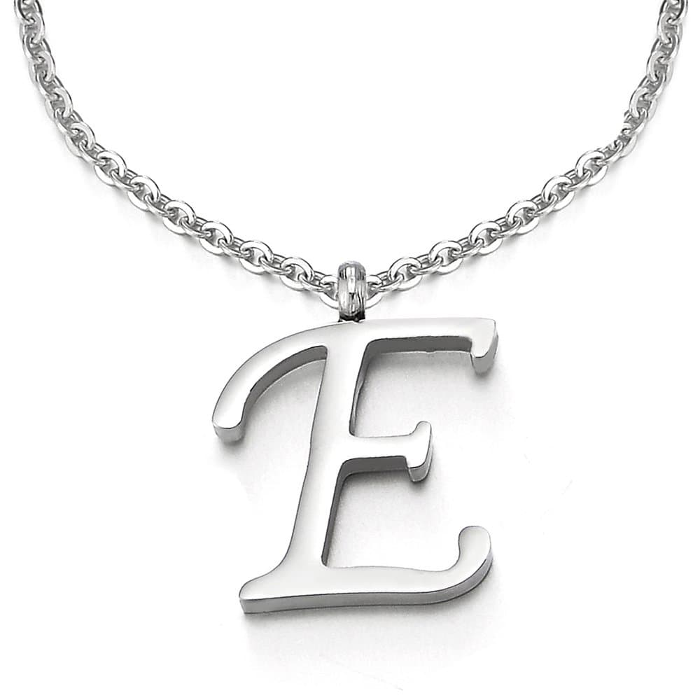 Nombre Inicial Letra del Alfabeto A Colgante, Collar de Mujer Hombre, Acero Inoxidable,50cm Cadena Cuerda — view 8