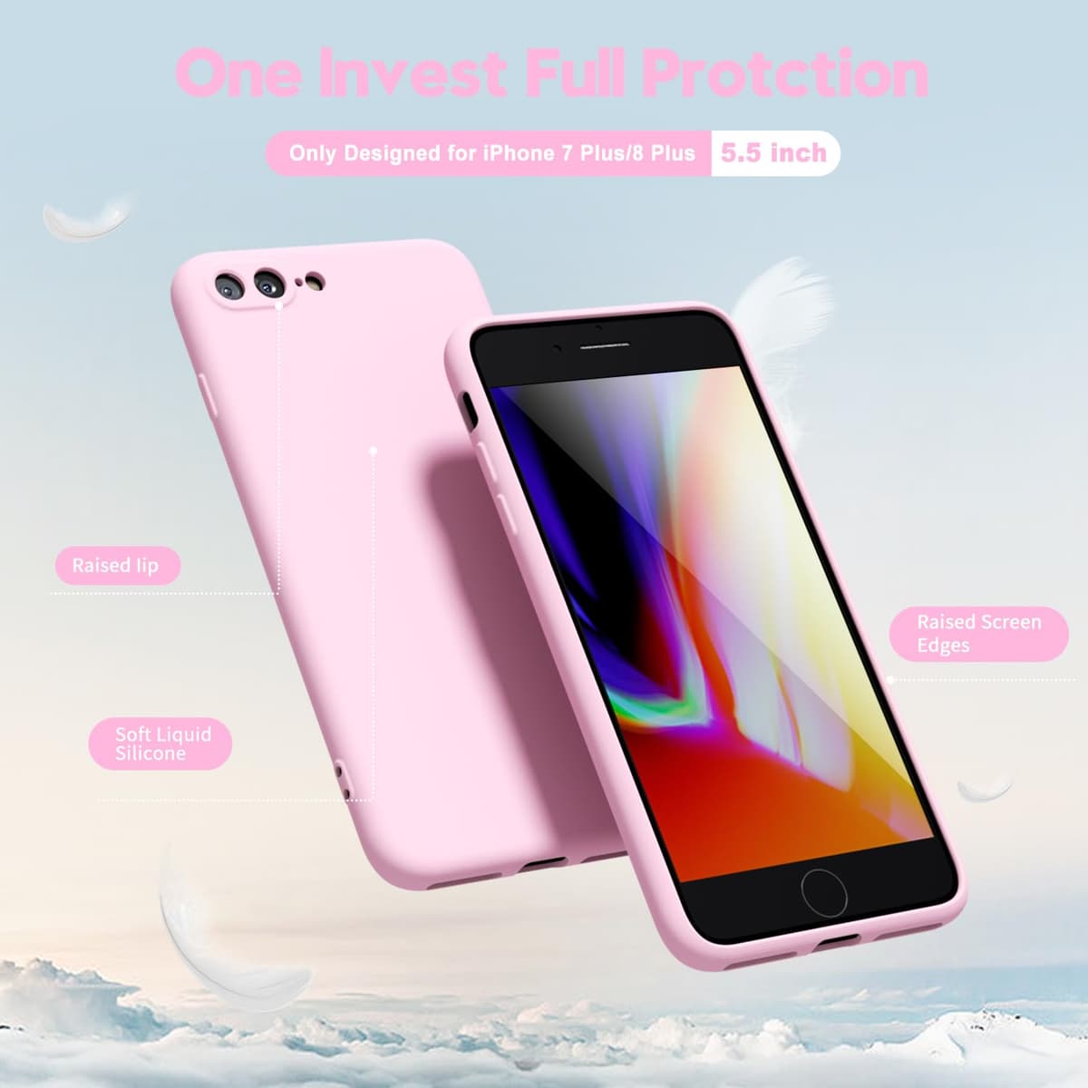 oakxco for iPhone 17 Pro Max Phone Case Liquid Silicone, Cute Thin Slim Grip Soft Rubber Gel for Women Men, Smooth Matte TPU Plain Solid Color Girly Simple Case with Camera Cover, Light Pink — view 651