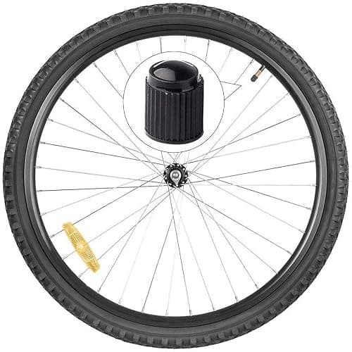 Tire Valve Caps, Universal Stem Covers with O Rubber Ring for Cars, SUV, Bike and Bicycle, Trucks, Motorcycles, Screw-On, Airtight Seal (16pcs/Black) — view 2