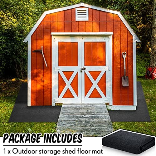 Haull Shed Floor Mat 5 x 3 ft, Outdoor Storage Sheds Flooring Mat with Waterproof PE Backing, Absorbent Felt Top, Non Slip Washable Protector Rug for Garden, Garage, Carport, Shed Not Included — view 2