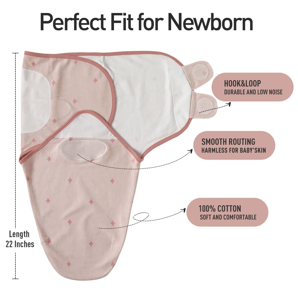GLLQUEN BABY 3-Pack Organic Baby Swaddle Sleep Sacks for Newborn - Baby Swaddles 0-3 Months, Swaddle Sack, Rainbow & Sun, Blanket Wrap (Small/Medium) — view 5