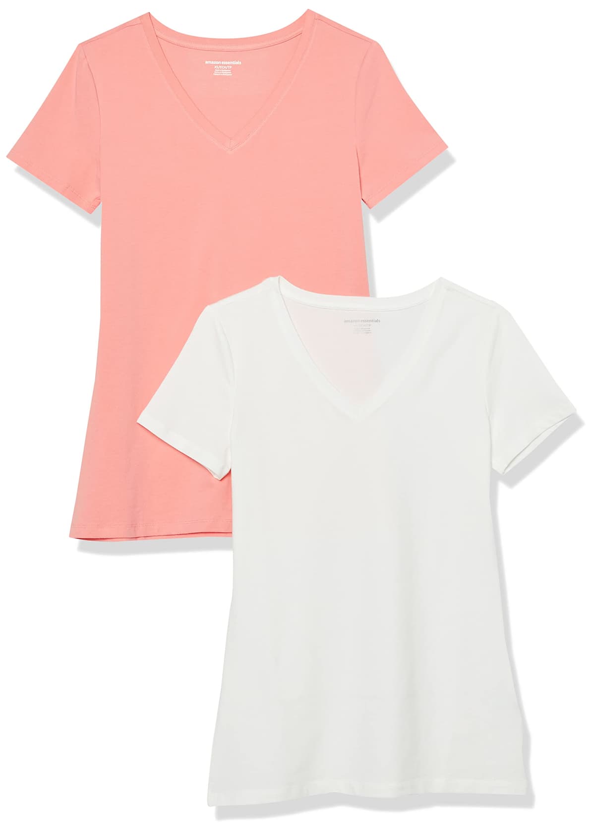Amazon Essentials Camiseta de Manga Corta y Corte Estándar (Opciones de Cuello Redondo y Cuello en V) Mujer, Paquetes Múltiples — view 32
