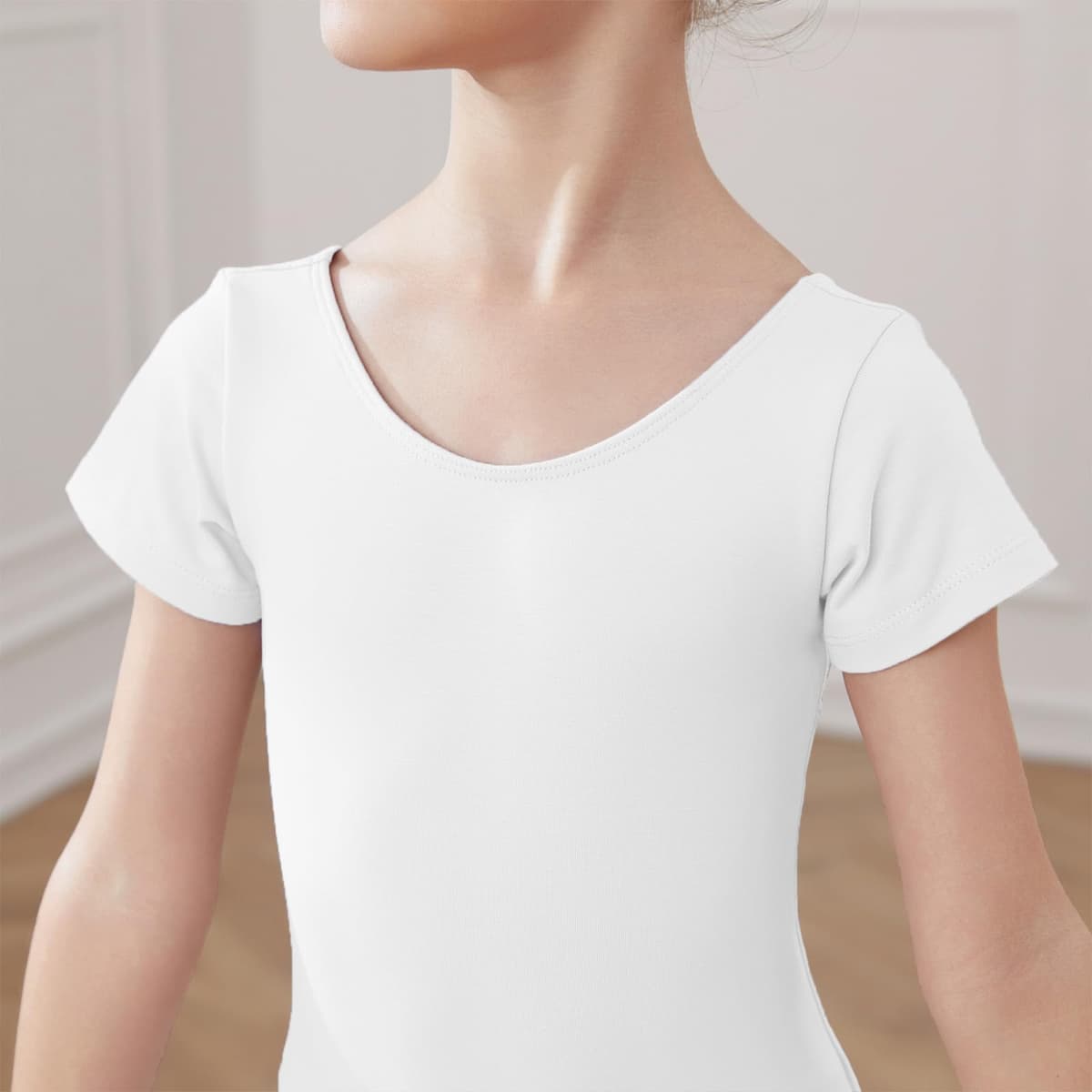 HIPPOSEUS Maillot de Ballet Danza para Niña Mangas Corta Ballet Body Leotardos Danza Clásico Gimnasia Ritmica, AM0019DX — view 4