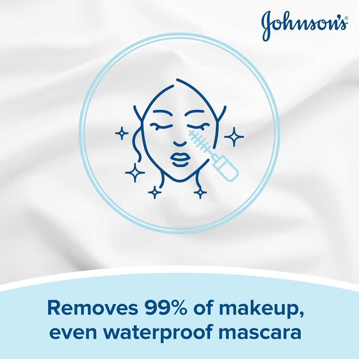 Johnson's Face Care Makeup Moisturising Wipes with coconut water, Pack of 25 Wipes, Packaging May Vary 25 count (Pack of 1) — view 2