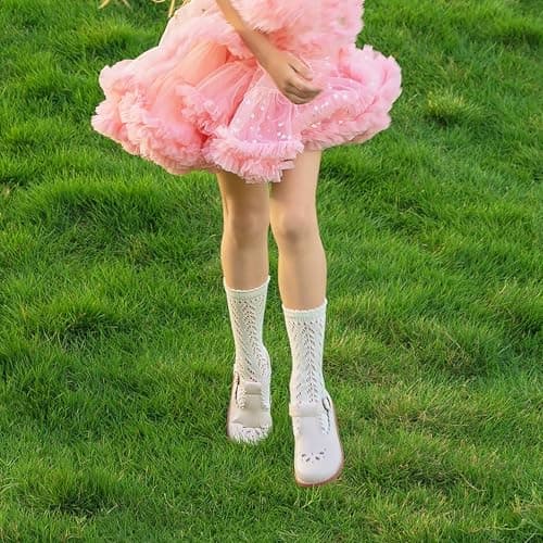 Toddler Little Girl Beige Mary Jane Dress Shoes - Ballet Flats for Flower Girl Party School Shoes（Beige,6 Toddler — view 2
