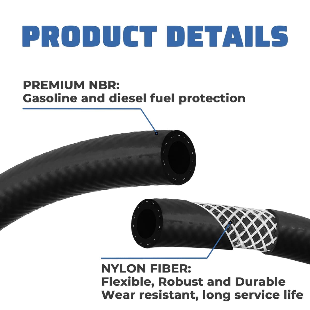 6 Meters Fuel Line Hose 7mm ID Fuel Line Set Fuel Pipe Fuel Hose for Trucks, Cars, Tractors, or Small Engines — view 3