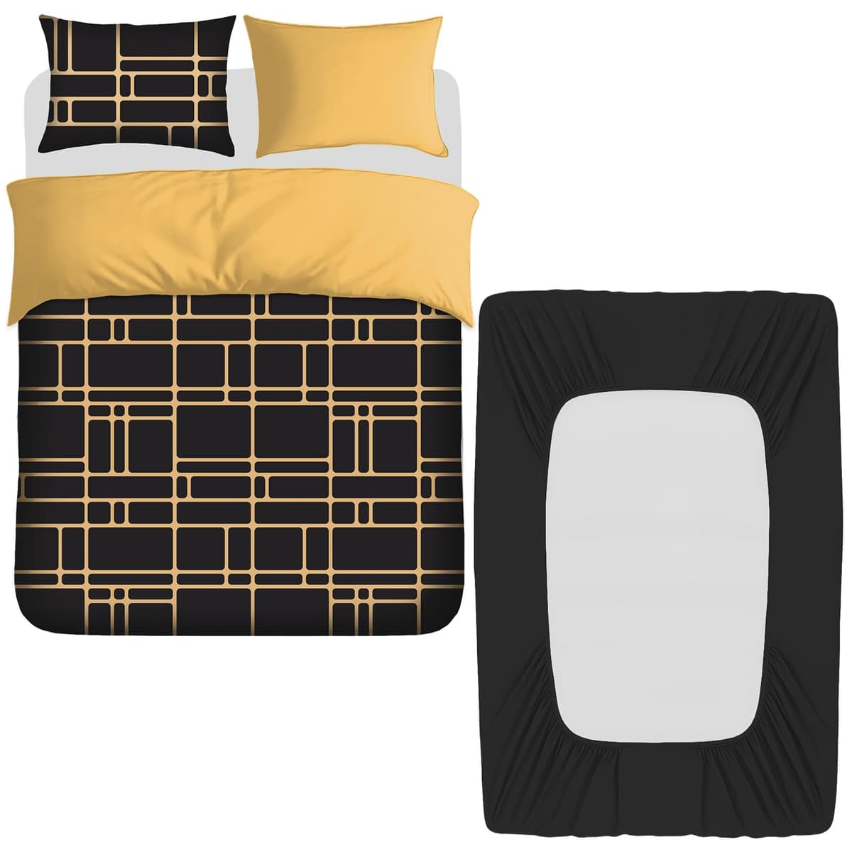 Pamposh 3 Pcs Single Duvet Cover Set with Matching Black Single Fitted Sheet 40 cm Extra Deep Pocket - UltraSoft Breathable Premium Microfibre Reversible Quilt Cover Bedding Set For All Seasons — view 51