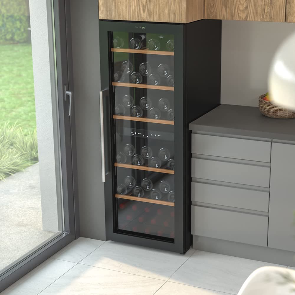 Cecotec Vinoteca de 77 Botellas Bolero GrandSommelier Duo 77000 Black. 193 L, Sistema Compresor de Enfriamiento, Display, Control Táctil, Temperatura Regulable y Luz LED Interior — view 2
