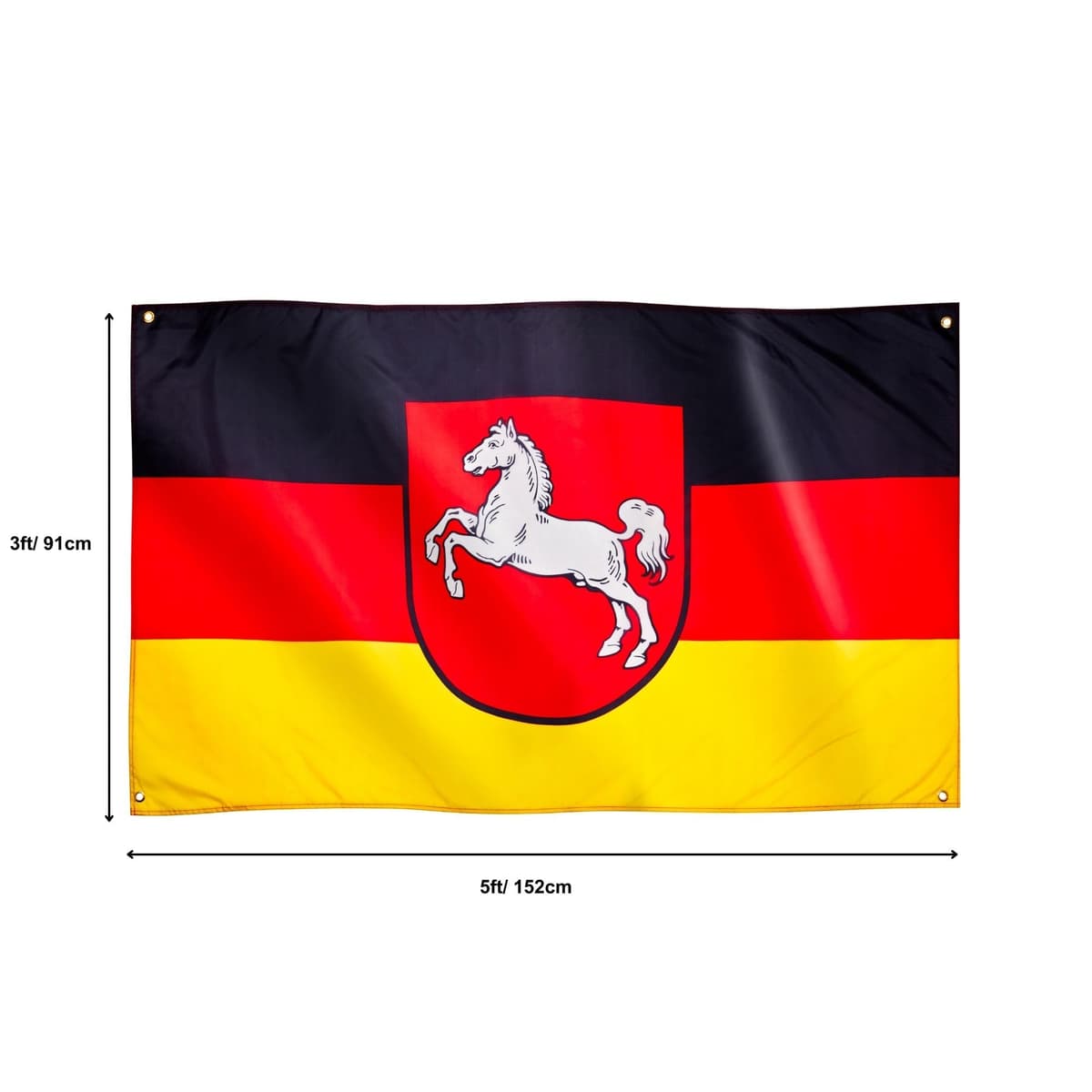 Runesol Cornwall Flag - 91x152cm, 3ft x 5ft, Cornish Flag, 4 Grommets, Eyelet in Every Corner, Premium Quality, Inside & Outside Use, Vivid Colours — view 740
