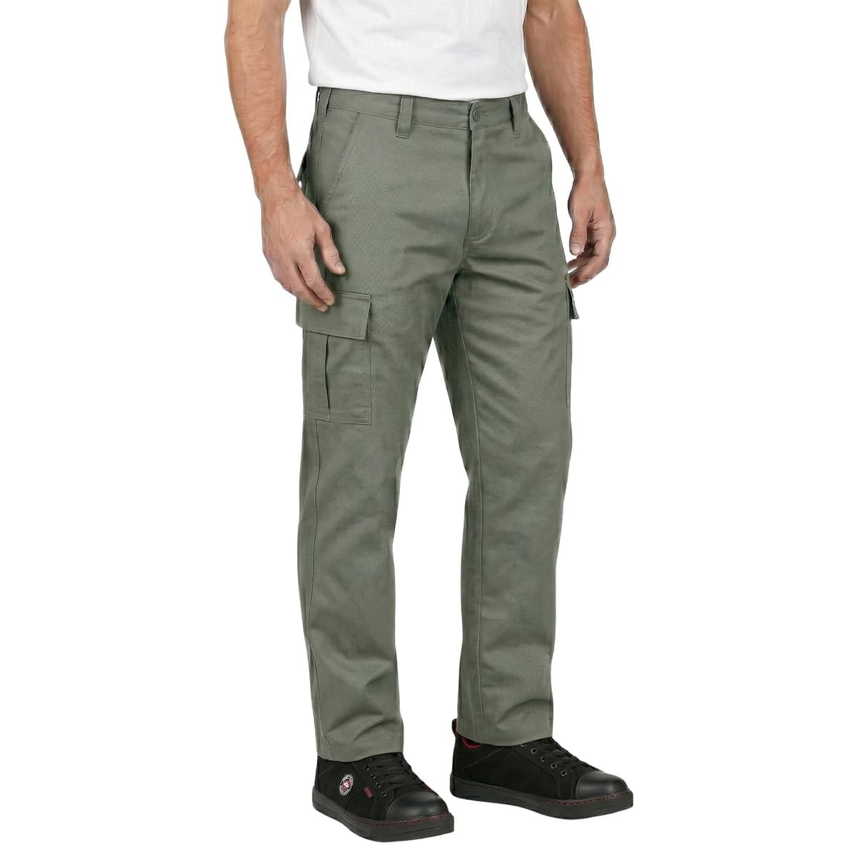 Lee Cooper Men's Cargo Trousers with Multi Pocket Easy Care Safety Workwear Pants Durable Heavy-Duty Work Trouser Regular Fit Button & Zip Closure Pant for Men Casual Wear (Black, 36W / 33L) — view 9