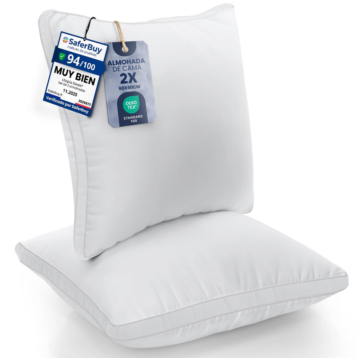 Utopia Bedding Almohadas (2 Unidades), 40 x 70 cm Tela de Microfibra con Relleno de poliéster 3D, Transpirable y Suave (Azul Marino) — view 17