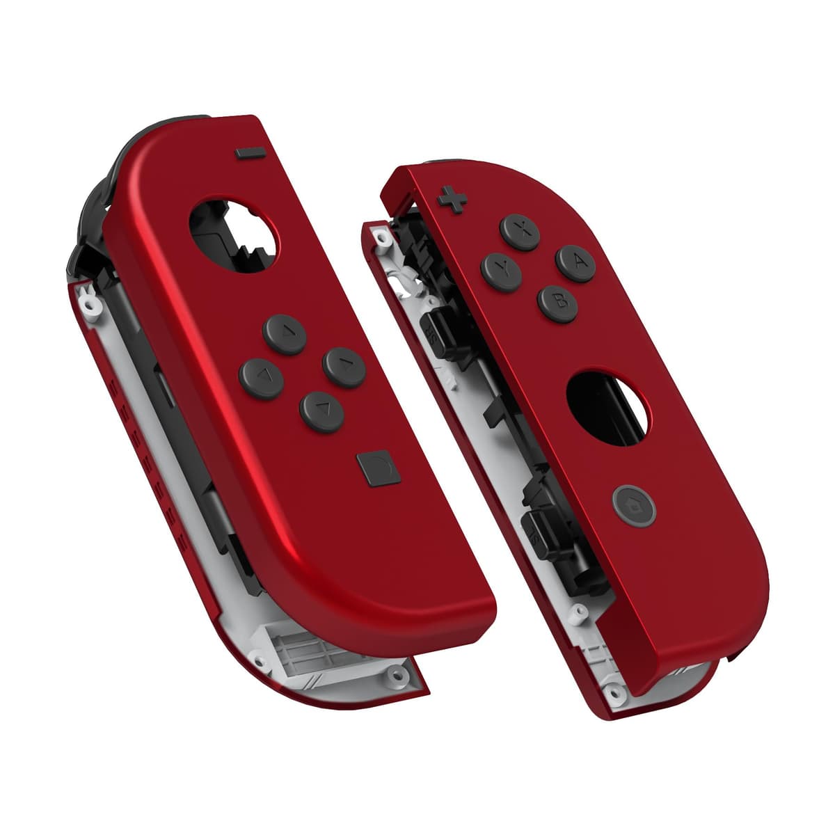 eXtremeRate Carcasa Joycon para Nintendo Switch & OLED Funda de Agarre Reemplazo Shell con Botones para Nintendo Switch Joycons OLED No Incluye Carcasa de Consola(Rojo Esmerilado)