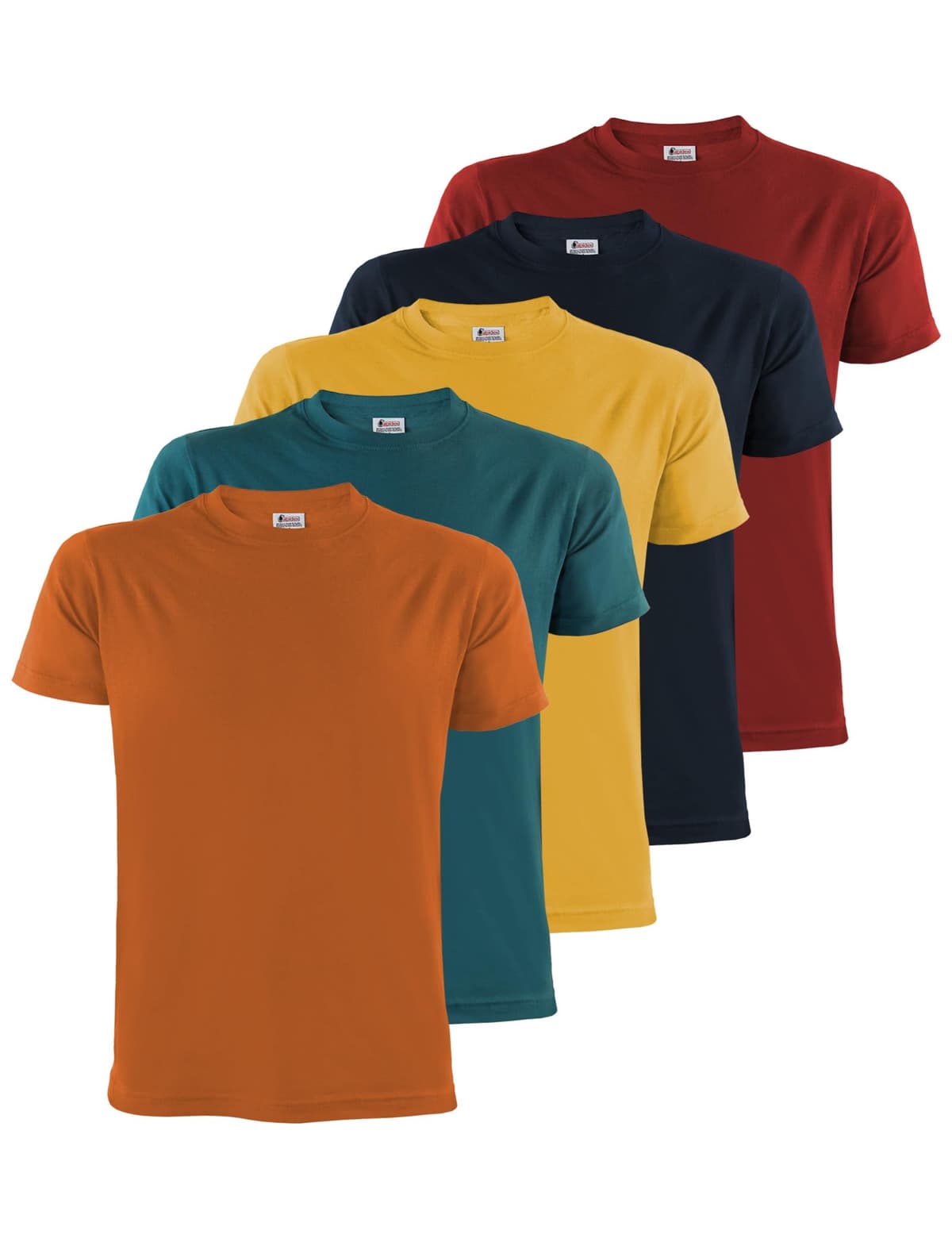 ALPIDEX T-Shirt Camisetas Hombre Pack de 5 Cuello Redondo 100% Algodón Unicolor Corta Shirt Men Camisa de Manga Casual S M L XL XXL 3XL 4XL 5XL — view 14
