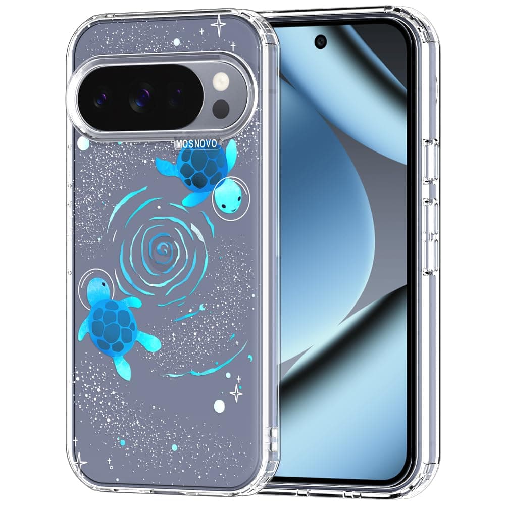 MOSNOVO Case for Google Pixel 9 & Pixel 9 Pro, [Buffertech 6.6ft Military-Grade Drop Protection] [Anti Peel Off Tech] Clear TPU Bumper Phone Case Cover Design - Eucalyptus — view 84