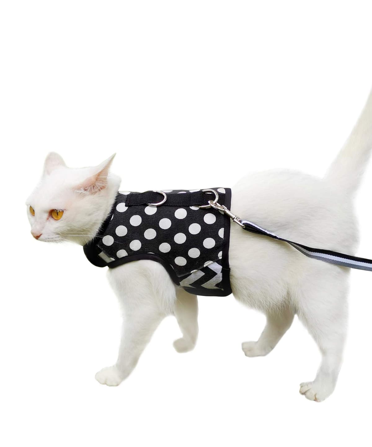 Escape Proof Cat Harness with Leash Large, Adjustable Cat Walking Jackets, Padded Cat Vest Sailor Suit Navy — view 10