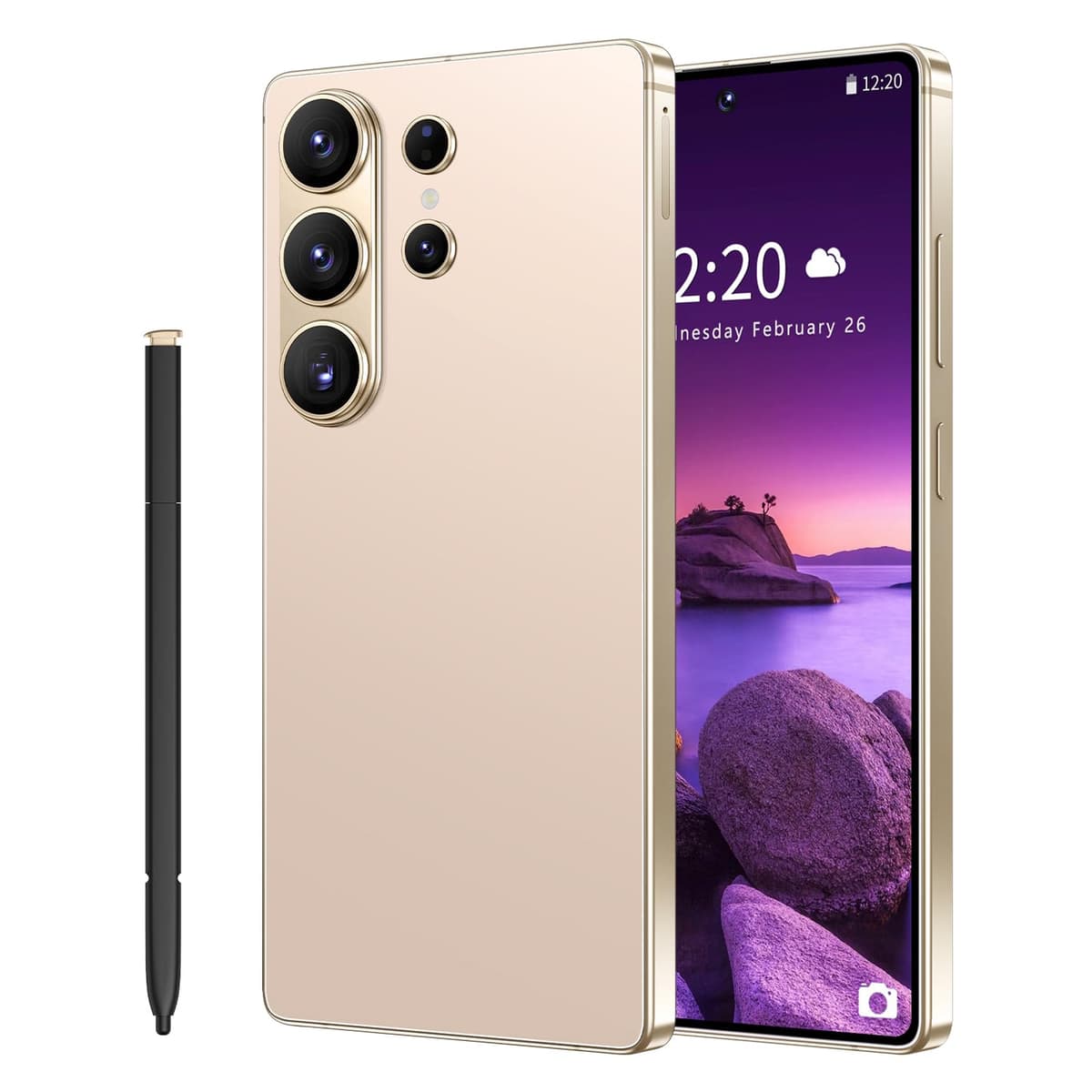 I26 Ultra Unlocked Cell Phone,Built in Pen, Smartphone Battery 7000mAh,6.99" HD Screen Unlocked Phones, 68MP+108MP, 12+512GB 5G The Phone Android 15, Face ID/Fingerprint Lock/GPS (Rose Gold, 12+512) — view 16