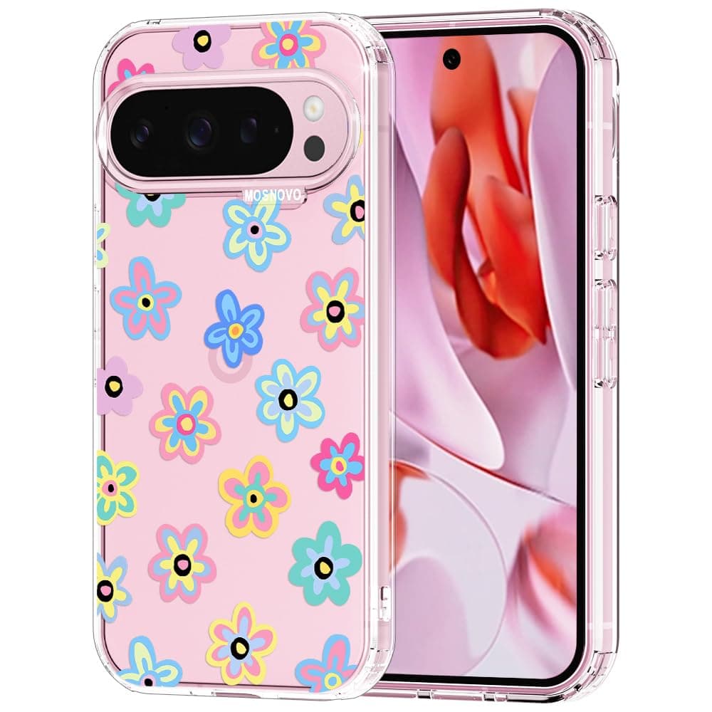 MOSNOVO Case for Google Pixel 9 & Pixel 9 Pro, [Buffertech 6.6ft Military-Grade Drop Protection] [Anti Peel Off Tech] Clear TPU Bumper Phone Case Cover Design - Eucalyptus — view 108