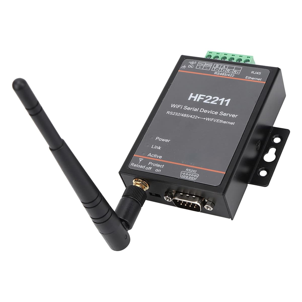 HF2211 Servidor Serial a WiFi y Ethernet DTU Comunicación de Red 5-36VDC Adaptador para Uso Industrial y Monitoreo Remoto — view 5