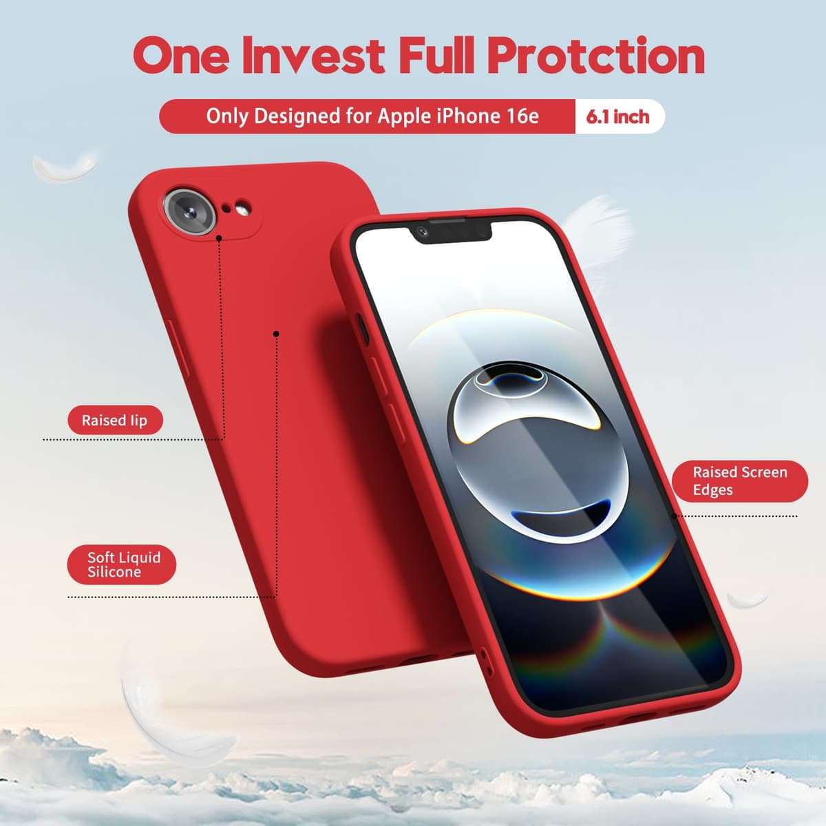oakxco for iPhone 17 Pro Max Phone Case Liquid Silicone, Cute Thin Slim Grip Soft Rubber Gel for Women Men, Smooth Matte TPU Plain Solid Color Girly Simple Case with Camera Cover, Light Pink — view 969