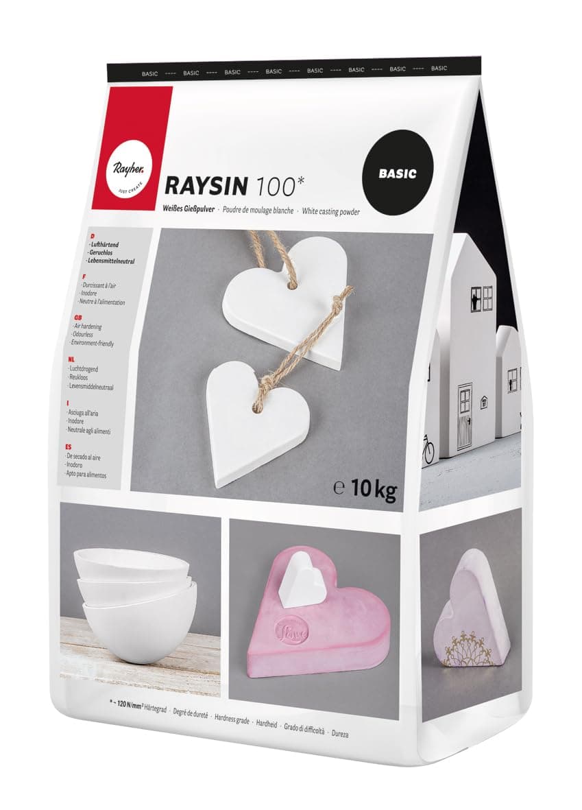 Rayher Polvo para moldear Raysin 200, blanco, 4 kg, seca al aire, sin olor, 34410102 — view 11