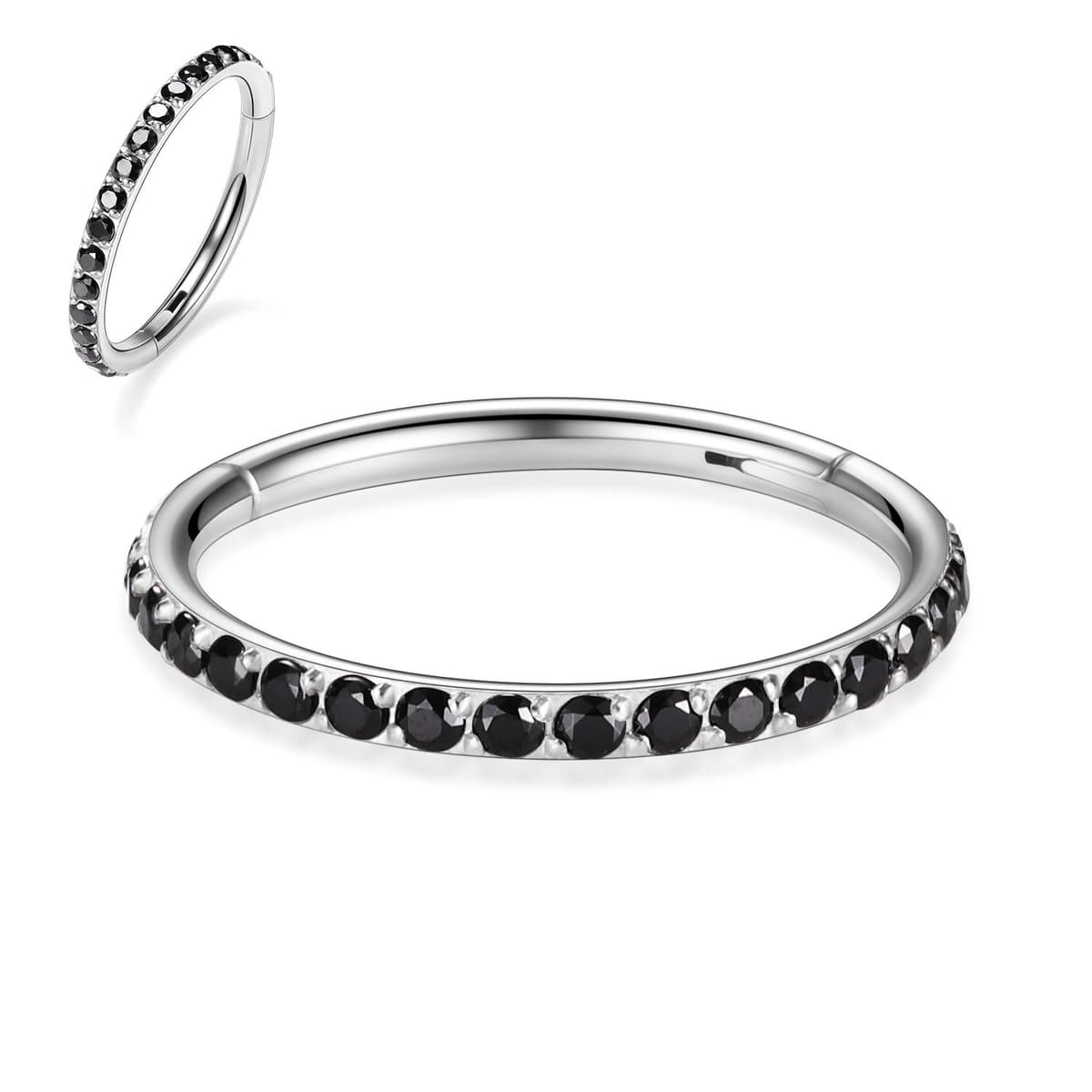AROWRO 20G 18G 16G 14G CZ Nose Septum Rings Cartilage Conch Earring Hoop 316L Surgical Steel Conch Daith Helix Tragus Piercing Jewelry Septum Clicker for Women Men — view 29