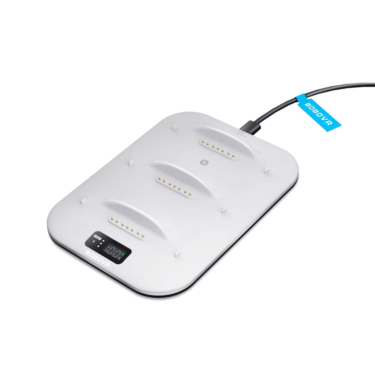 BOBOVR BD3 Charging Dock, Proporciona Carga rápida para 3*B100, con una Potencia de 30W, alcanzando el 0-80% en Solo 1 Hora.