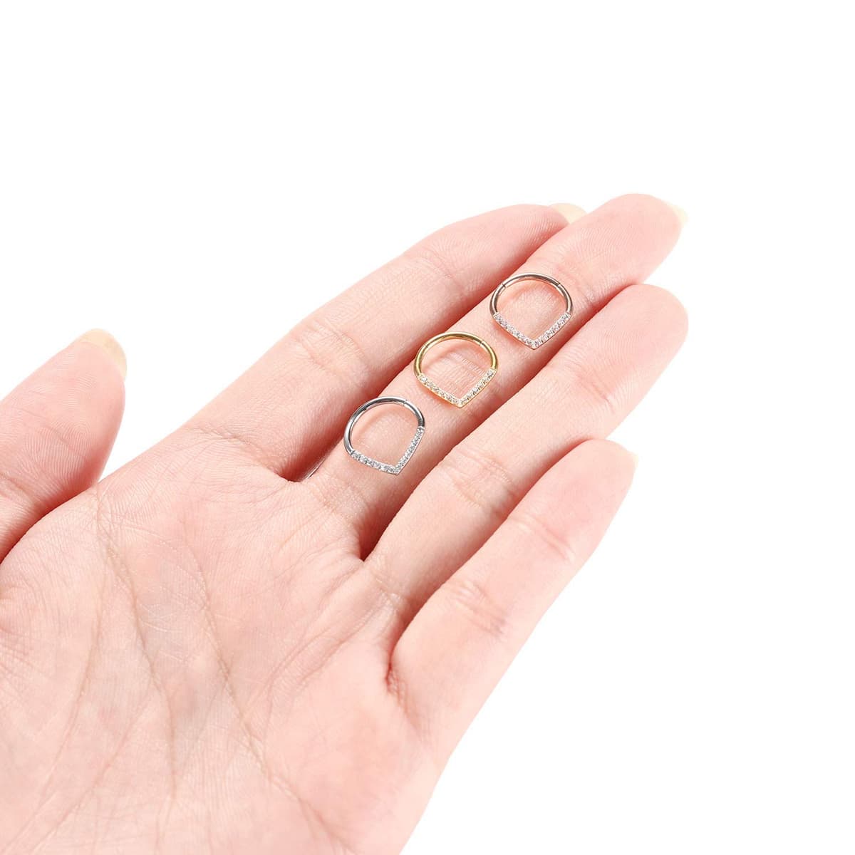 AROWRO 16G Septum & Daith Jewellery - 316L Surgical Steel Septum Rings, Daith Earrings, Nose Rings, Clicker, Rook, Helix, Lobe, Cartilage Piercing Jewellery — view 3