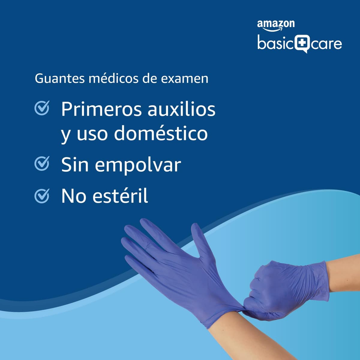 by Amazon Guantes Desechables de Nitrilo Azules, sin Polvo, Talla M, Paquete de 100 — view 4