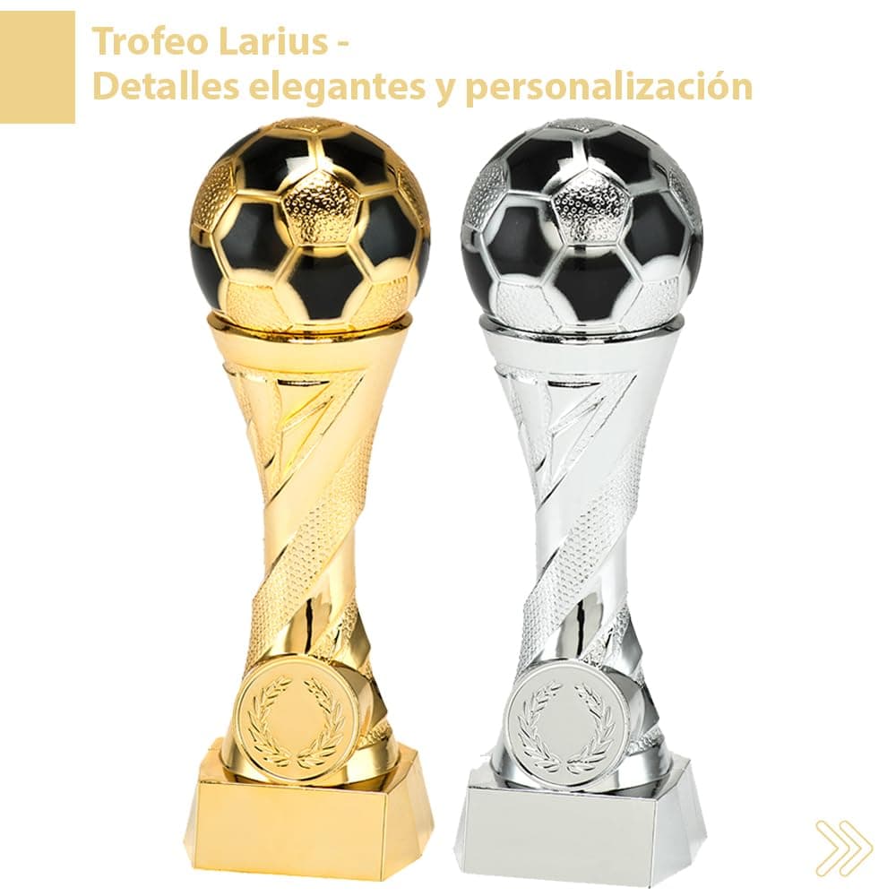 Larius Trofeo de fútbol en Oro y Plata con Grabado Personalizado — view 5